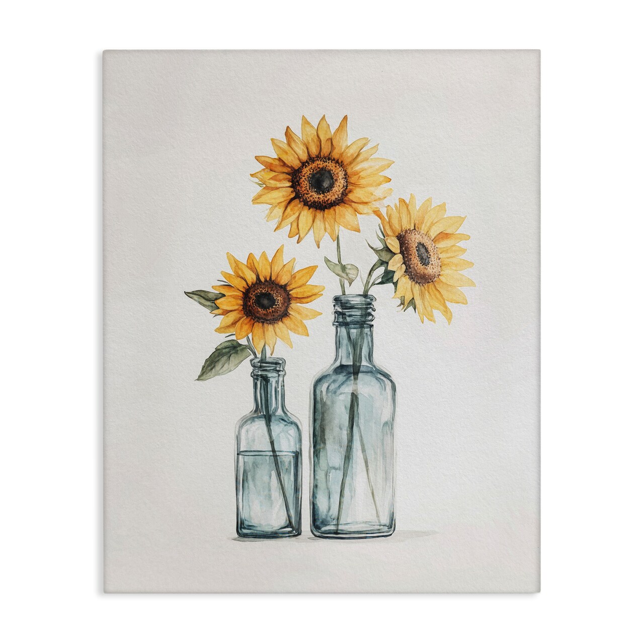Stupell Industries Sunflowers in Bottles Trio Canvas Wall Art Design by Svetlana Aleynikova